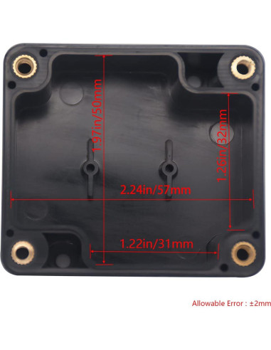 Caja de Proyecto IP65 Raculety 6.35x5.84x3.30 cm ABS Negra