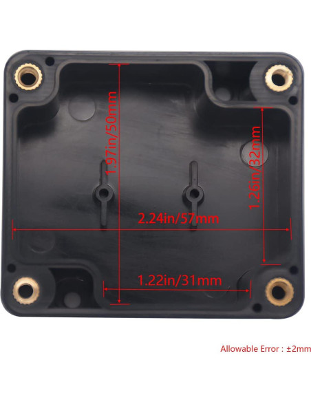 Caja de Proyecto IP65 Raculety 6.35x5.84x3.30 cm ABS Negra
