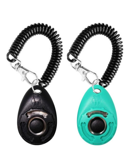Clicker de Entrenamiento para Perros OYEFLY 2-Pack Negro y Azul