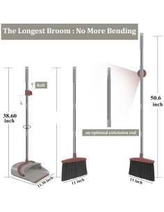 Juego de Escoba y Recogedor Ivandar 128 cm, Cerdas Sintéticas 2