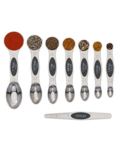 Juego de Cucharas Medidoras Magnéticas CH1EF Acero Inoxidable 8 Piezas