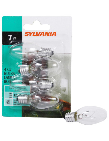 Bombillas nocturnas C7 Sylvania 7W y 4W E12, 8 unidades