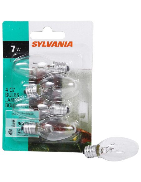 Bombillas nocturnas C7 Sylvania 7W y 4W E12, 8 unidades
