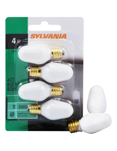 Bombillas nocturnas C7 Sylvania 7W y 4W E12, 8 unidades