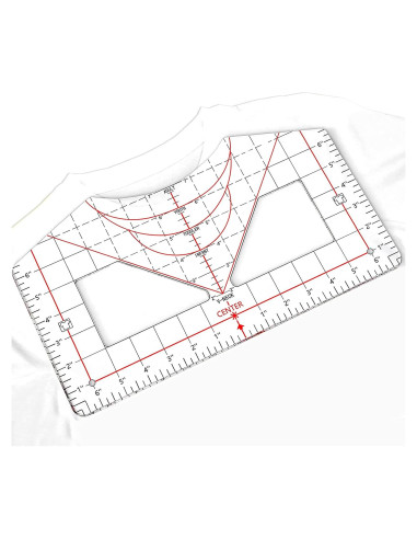 Guía de Regla para Camisetas Auvoau - Alineación Vinilo 32.5cm