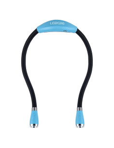 Luz de Lectura de Cuello Recargable LEDGLE Azul Cielo 4 Bombillas