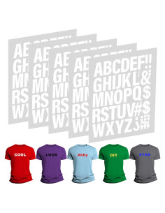 220 Letras Termoadhesivas LONGMUU para Ropa - Vinilo Blanco