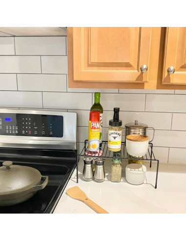 Organizador de Estante de Alambre Evelots - Juego de 4 - Negro