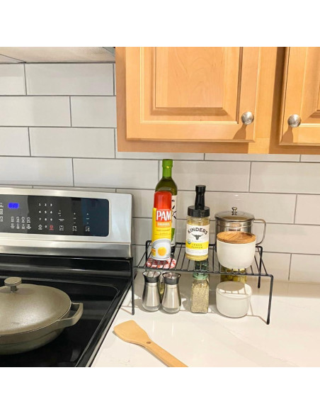 Organizador de Estante de Alambre Evelots - Juego de 4 - Negro