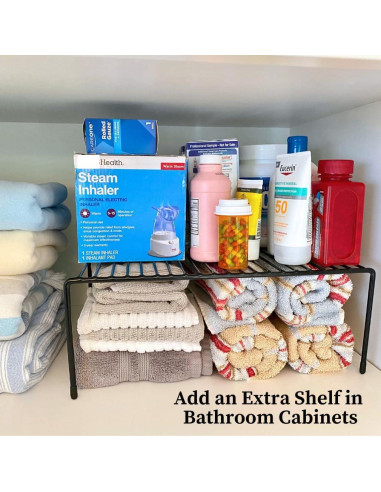 Organizador de Estante de Alambre Evelots - Juego de 4 - Negro