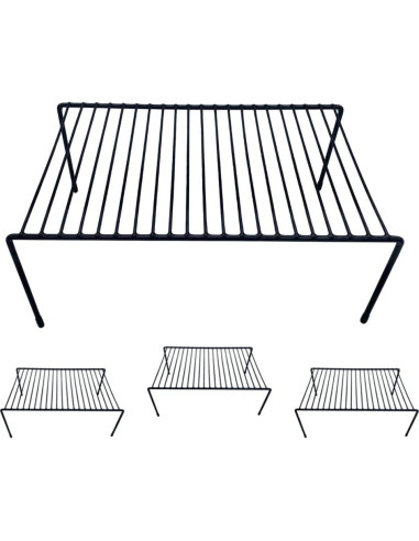 Organizador de Estante de Alambre Evelots - Juego de 4 - Negro