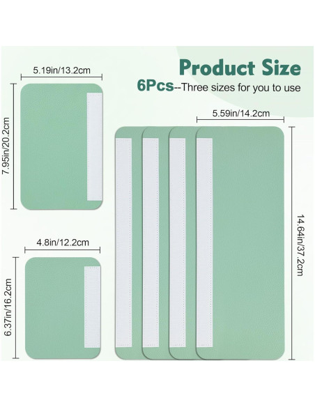 6 Cubiertas de Mango de Refrigerador Windspeed Verde Cuero
