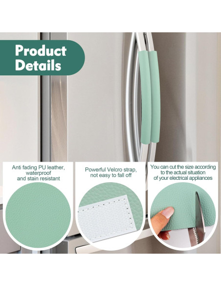 6 Cubiertas de Mango de Refrigerador Windspeed Verde Cuero