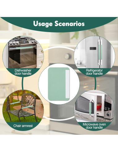 6 Cubiertas de Mango de Refrigerador Windspeed Verde Cuero