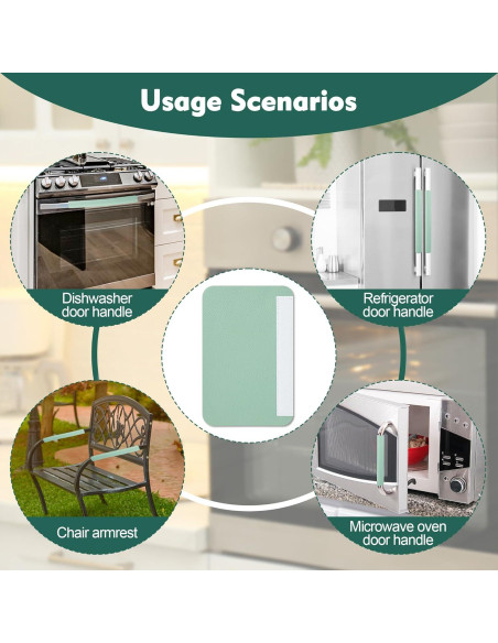 6 Cubiertas de Mango de Refrigerador Windspeed Verde Cuero