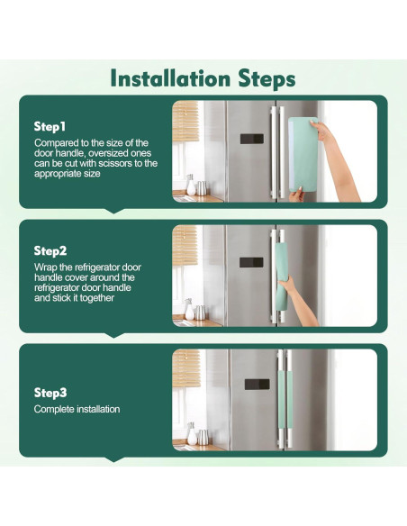 6 Cubiertas de Mango de Refrigerador Windspeed Verde Cuero