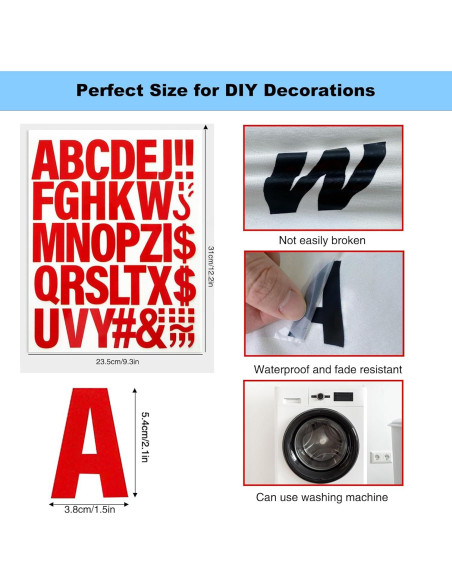 220 Letras Termoadhesivas LONGMUU para Ropa - Vinilo Blanco