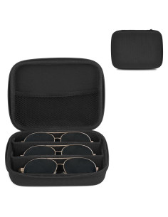 Organizador de Gafas de Sol Mkono Negro 3 Ranuras Ajustables