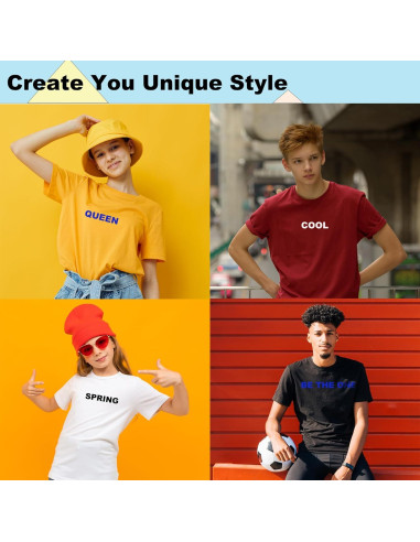 220 Letras Termoadhesivas LONGMUU para Ropa - Vinilo Blanco