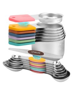 Juego de 16 Piezas de Tazas y Cucharas Medidoras FONYA
