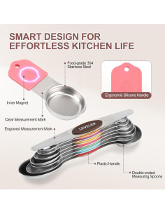 Juego de 16 Piezas de Tazas y Cucharas Medidoras FONYA 2