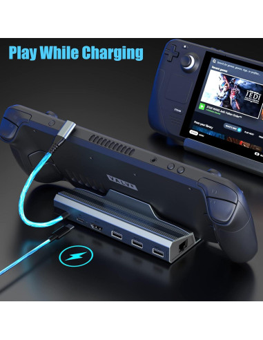 Estación de Acoplamiento 6-en-1 BDFFLY para Steam Deck 4K