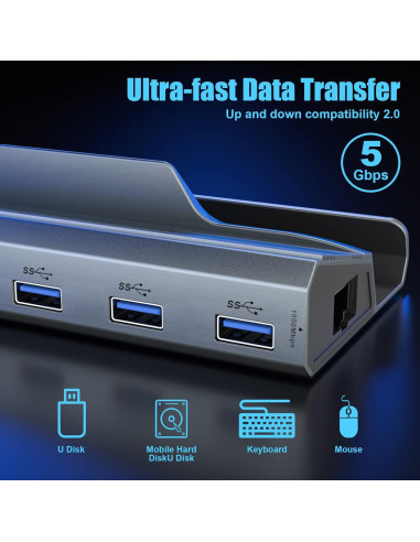 Estación de Acoplamiento 6-en-1 BDFFLY para Steam Deck 4K