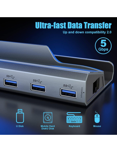 Estación de Acoplamiento 6-en-1 BDFFLY para Steam Deck 4K