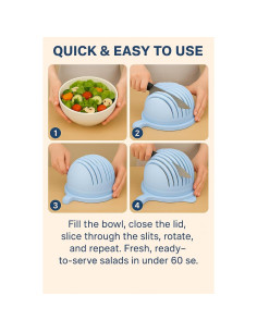 Cortador de Ensalada Multifuncional Dependable 22.2x18.4cm Azul 2