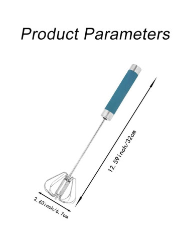 Batidor Semiautomático de Acero Inoxidable Mkzruulf 32CM Azul