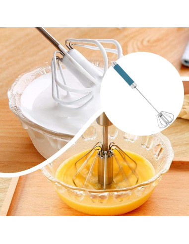 Batidor Semiautomático de Acero Inoxidable Mkzruulf 32CM Azul