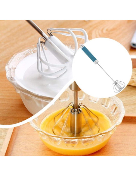 Batidor Semiautomático de Acero Inoxidable Mkzruulf 32CM Azul