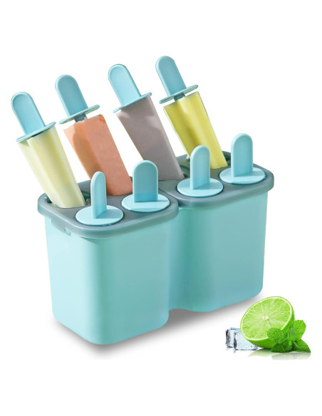 Moldes de Paletas HOMQUEN 8 Piezas Reutilizables Azul