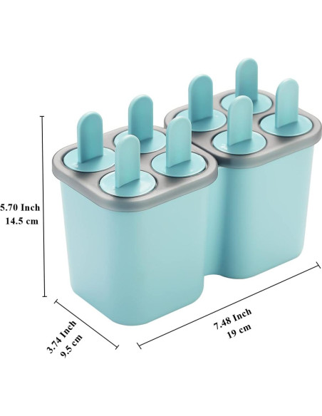 Moldes de Paletas HOMQUEN 8 Piezas Reutilizables Azul