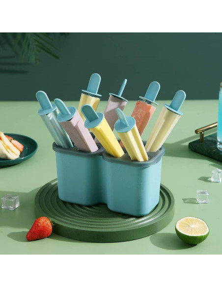 Moldes de Paletas HOMQUEN 8 Piezas Reutilizables Azul