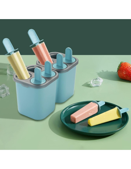 Moldes de Paletas HOMQUEN 8 Piezas Reutilizables Azul