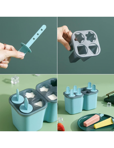 Moldes de Paletas HOMQUEN 8 Piezas Reutilizables Azul