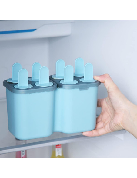 Moldes de Paletas HOMQUEN 8 Piezas Reutilizables Azul