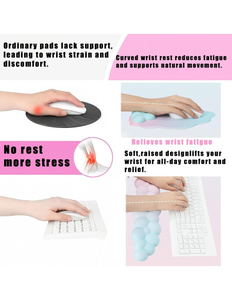 Reposamuñecas Ergonómico OUEST Nube con Espuma de Memoria