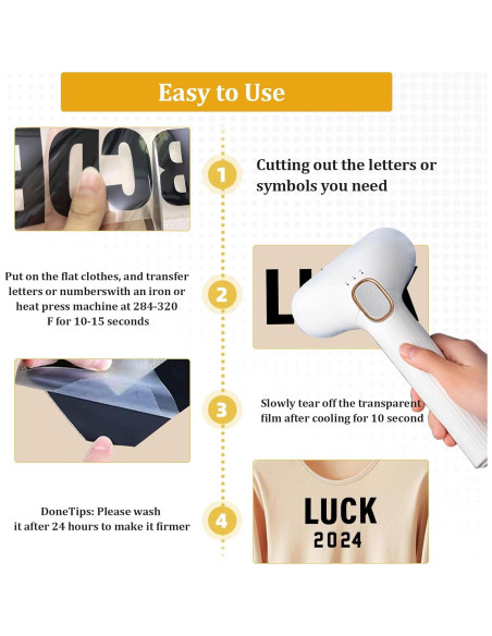 Letras y Números Termoadhesivos Belinreli 462 Piezas 8" y 2"