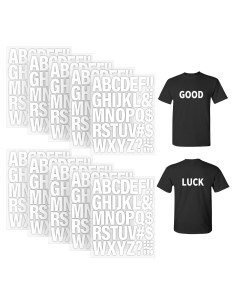 Letras de Planchar Lucomb 440 Piezas Vinilo PU 2" Blancas