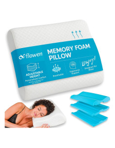 Almohada Cervical Flowen Espuma de Memoria Ajustable 60x35 cm