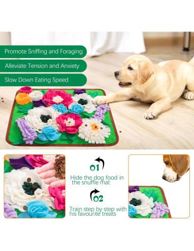 Alfombra de Olfateo para Perros Meilzer Verde 39x39cm Antideslizante