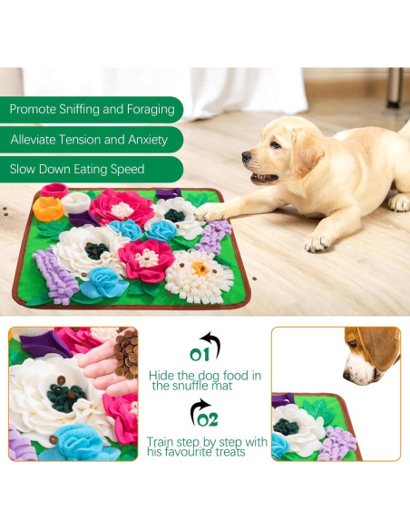 Alfombra de Olfateo para Perros Meilzer Verde 39x39cm Antideslizante