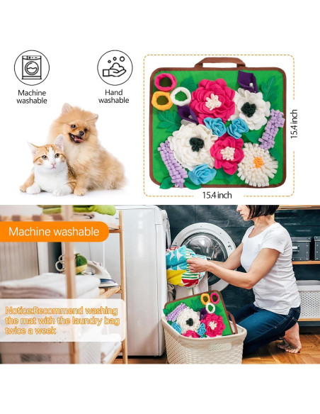 Alfombra de Olfateo para Perros Meilzer Verde 39x39cm Antideslizante