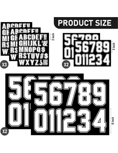 190 Piezas Letras y Números Termoadhesivos Fuutreo 5-20 cm