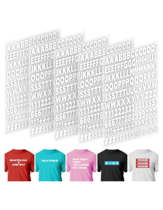 5 Hojas Letras y Números Termoadhesivos Comkrivy 830 Piezas