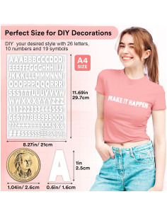 5 Hojas Letras y Números Termoadhesivos Comkrivy 830 Piezas 2
