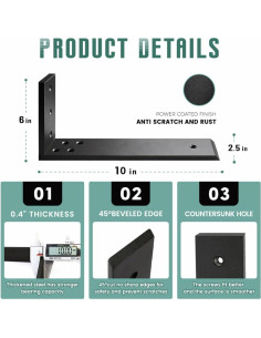 Soportes de Encimera en L WINKER 10" x 6" x 2.5" 2 Paquete 2