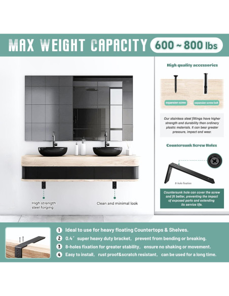 Soportes de Encimera en L WINKER 10" x 6" x 2.5" 2 Paquete